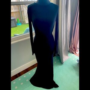 Open back black maxi